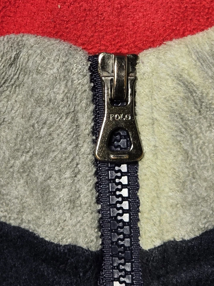 Polo Ralph Lauren 1/4 Pullover Polar Juvenil Talla 3T Bolsillos Bandera EE. UU. Logo Azul Foto 4 de 4