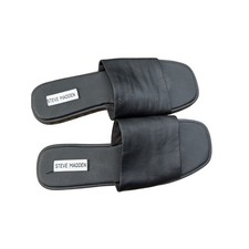 Steve Madden Sienna Sandal Slide Black Leather slip on shoes US 9 Women  s