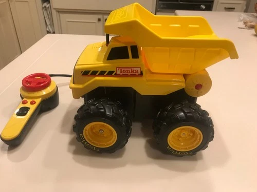 Tonka-Radio Control Mighty Dump Truck-WORKS-TESTED-Hasbro-construction play-VTG
