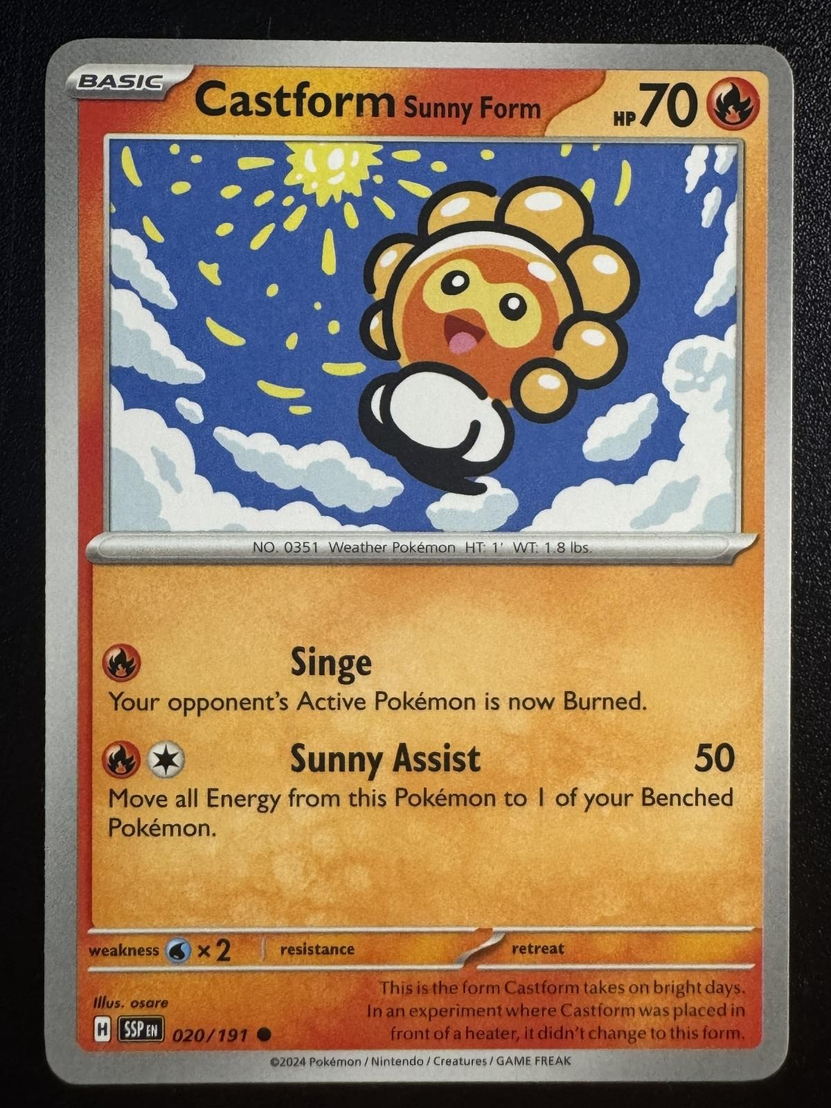Castform Sunny Form 020/191 Common Surging Sparks Pokemon Near Mint