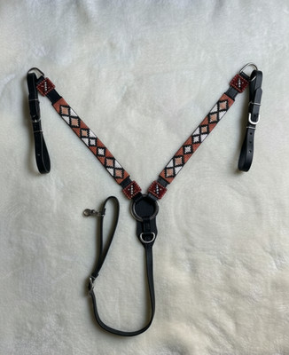 Martin Saddlery Western Premium Leder Reitsport Perlen Kopfstück, Brusthalsband