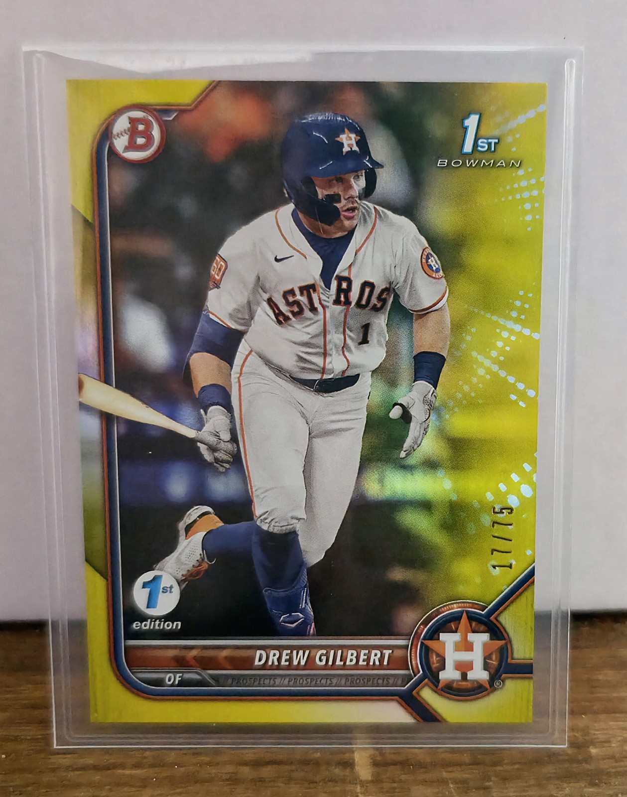 2022 Bowman Draft 1st Edition - Drew Gilbert #BD-152 Yellow Foil /75 (RC)