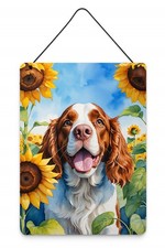 Caroline's Treasures Welsh Springer Spaniel Sunflowers Wall Door Hanging Print