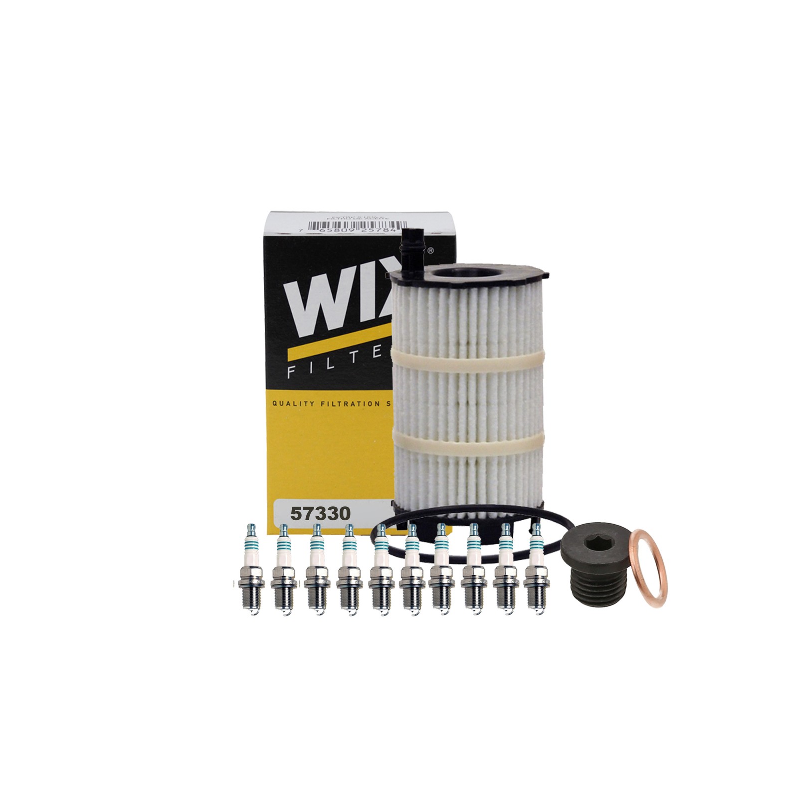 Wix Engine Oil Filter Denso 10 Iridium Power Spark Plugs kit for Audi S6 S8 V10