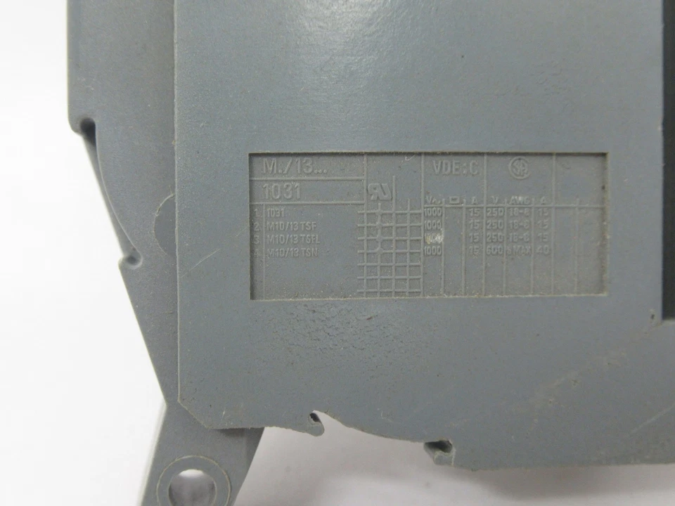 Entrelec M10/13 Blue Fused Terminal Block DIN Compression Clamp w/LED USED - Image 3 of 3