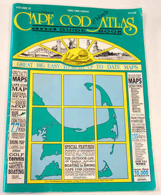 Butterworth Cape Cod & Islands MA Atlas Guide Book Vol IX 1993-94 Maps & Vtg Ads