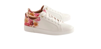 Ted Baker White Leather Floral Art Print Sneakers ARTOH US Casual Shoes 