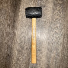 Vintage 14" Rubber Mallet Made In USA Wooden Handle GOODRICH RUBBER MALLET