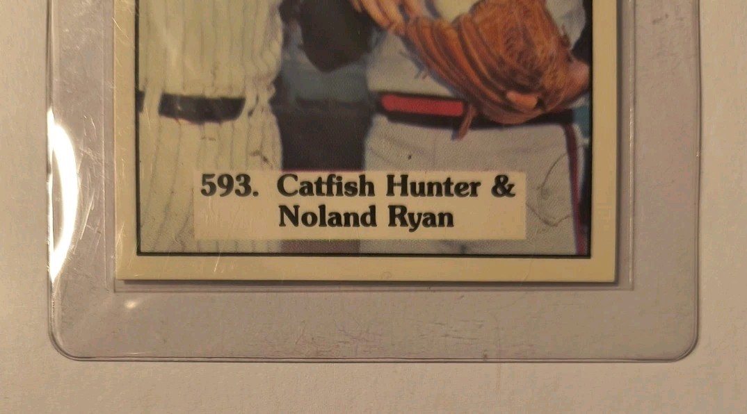 1975 SSPC #187 Nolan Ryan PSA 9 Mint + NOLAND Error Card #593 w/ Catfish Hunter  view 4