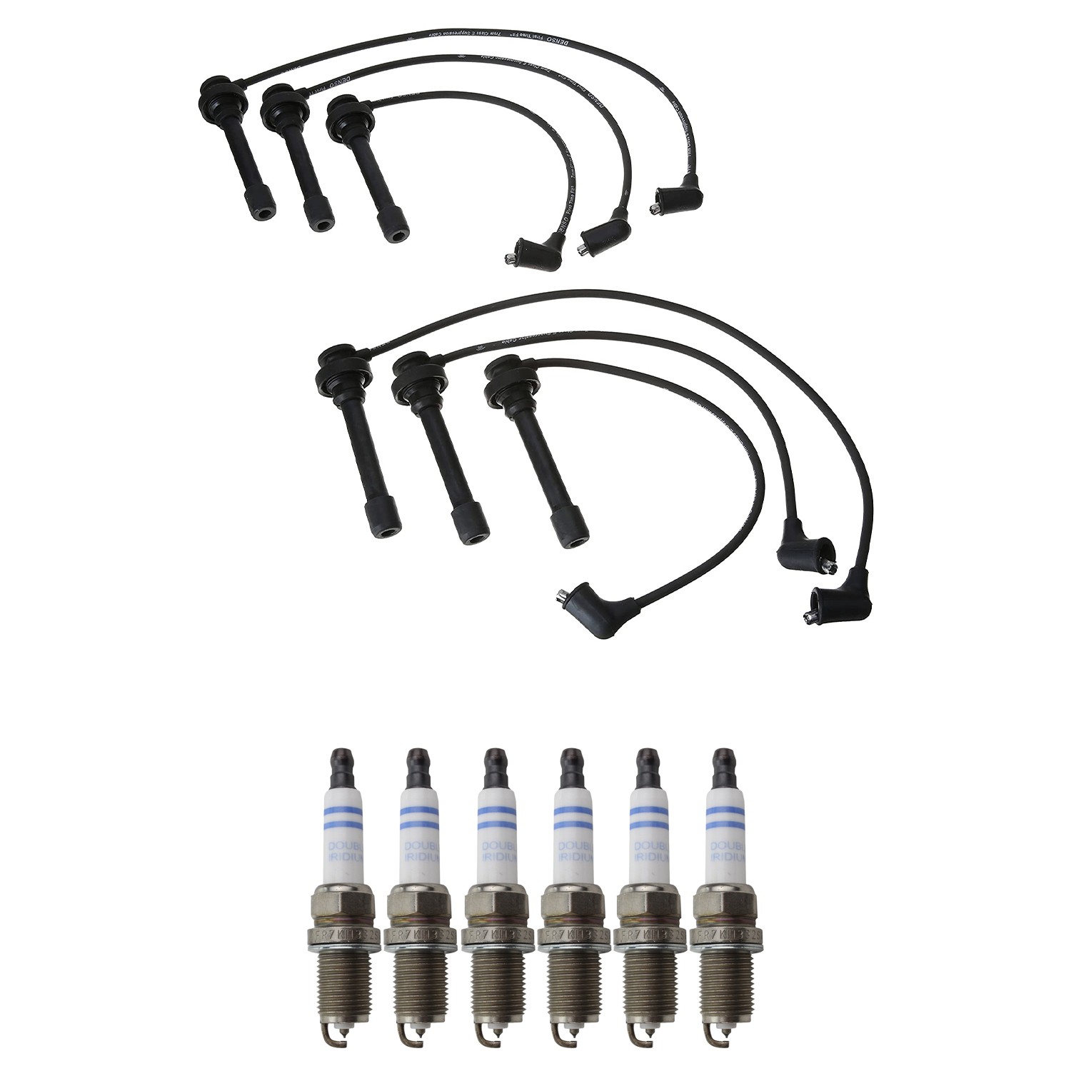 Denso Ignition Wires and Bosch Spark Plugs Kit for Mitsubishi Eclipse 3.0L V6