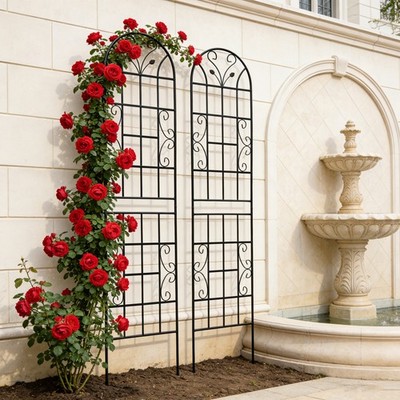 2 Pack Metal Garden Trellis 86.7'' x 19.7'' Rustproof Trellis for Climbing Plants