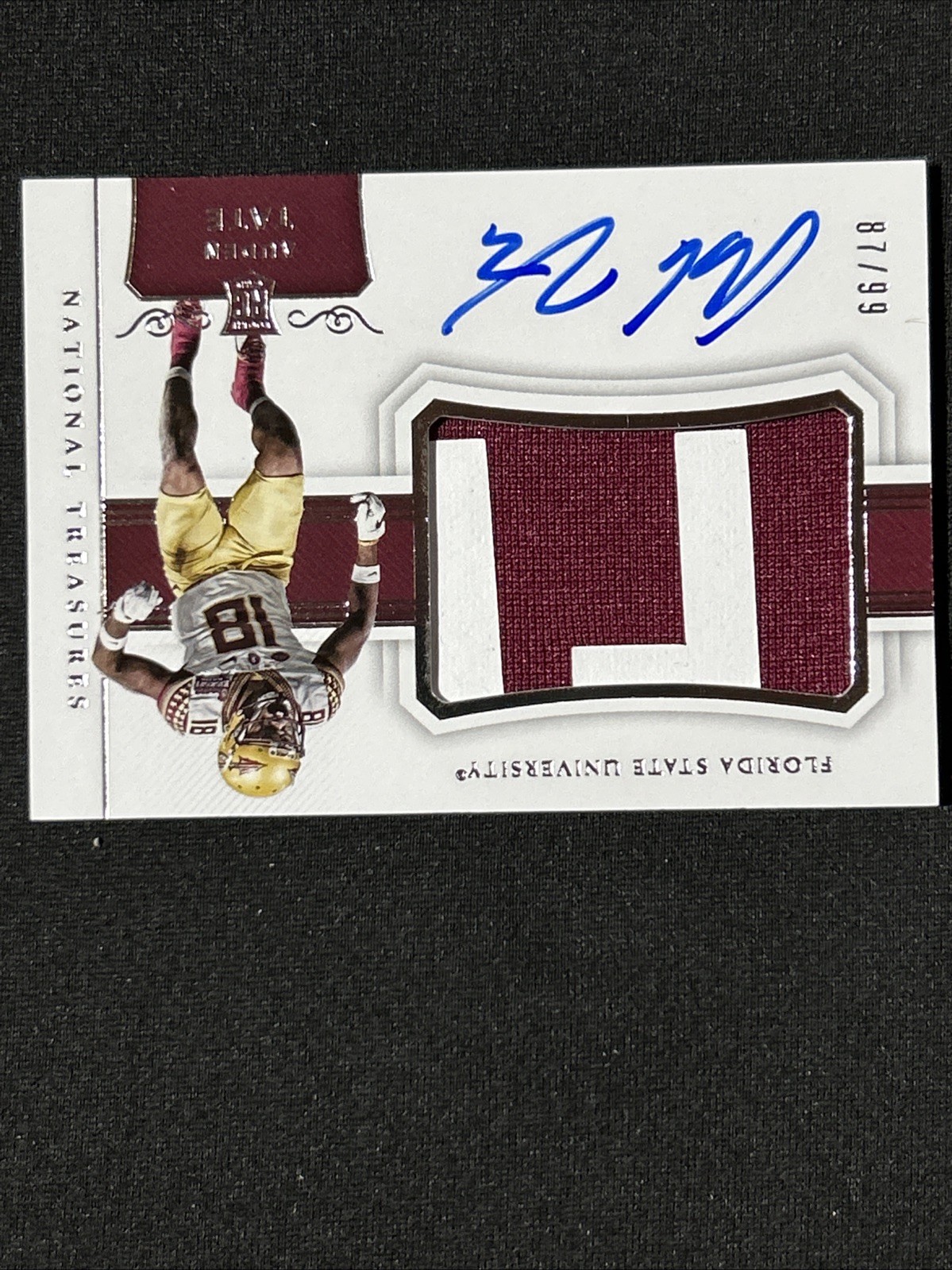 Auden Tate #133 2018 Panini National Treasures Rookie-Patch-Auto-Serial #87/99 view 3