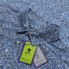 Robert Graham NWT Torin Short Sleeve Polo Shirt Size M Classic Fit in Navy Blue