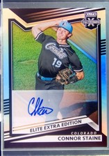 2022 Panini Elite Extra Edition Connor Staine Signatures Auto #146 Rockies