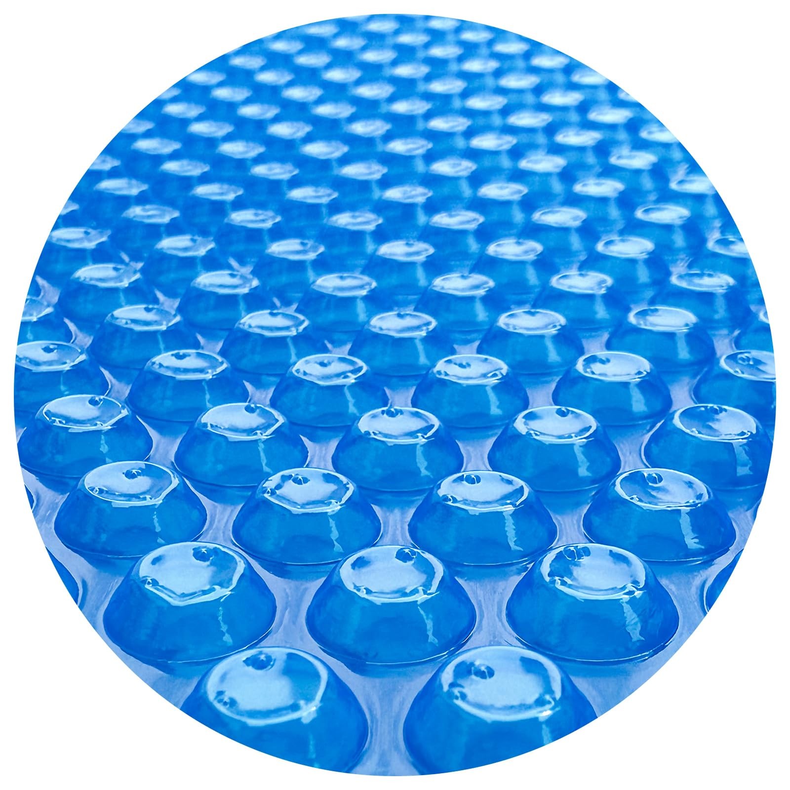 Cubierta de piscina solar ALLAREN: 12 pies redonda, manta de burbujas azul de 10 mil para caca subterránea