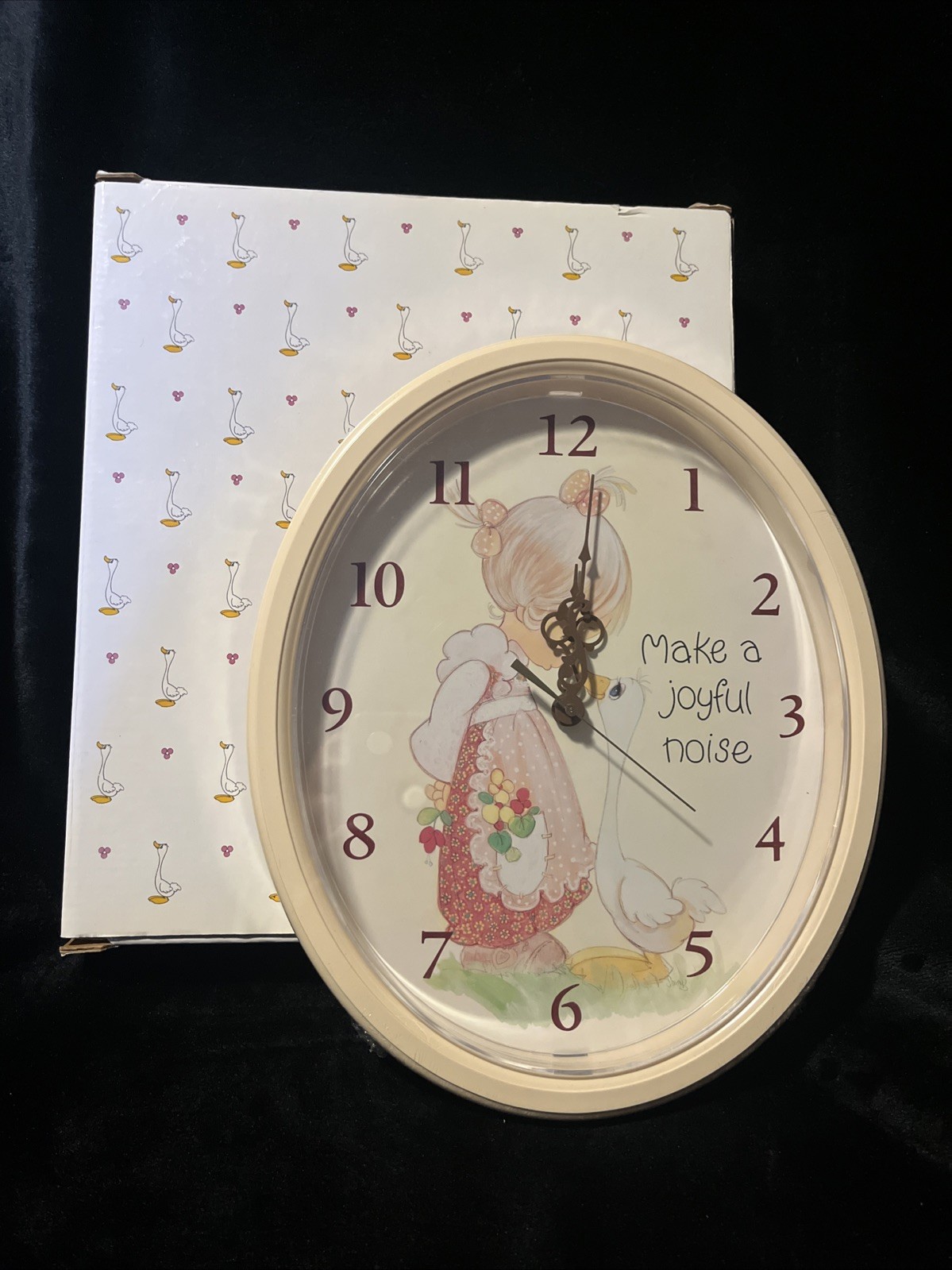 Vintage 1990 Precious Moments Seth Thomas Quartz Wall Clock Joyful Noise 6113