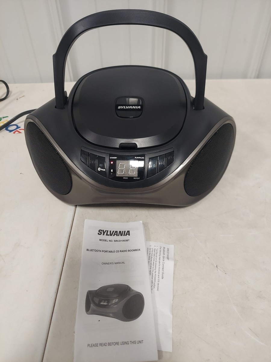 Sylvania Portable Bluetooth/CD/AM/FM Radio BoomBox SRCD1063BT