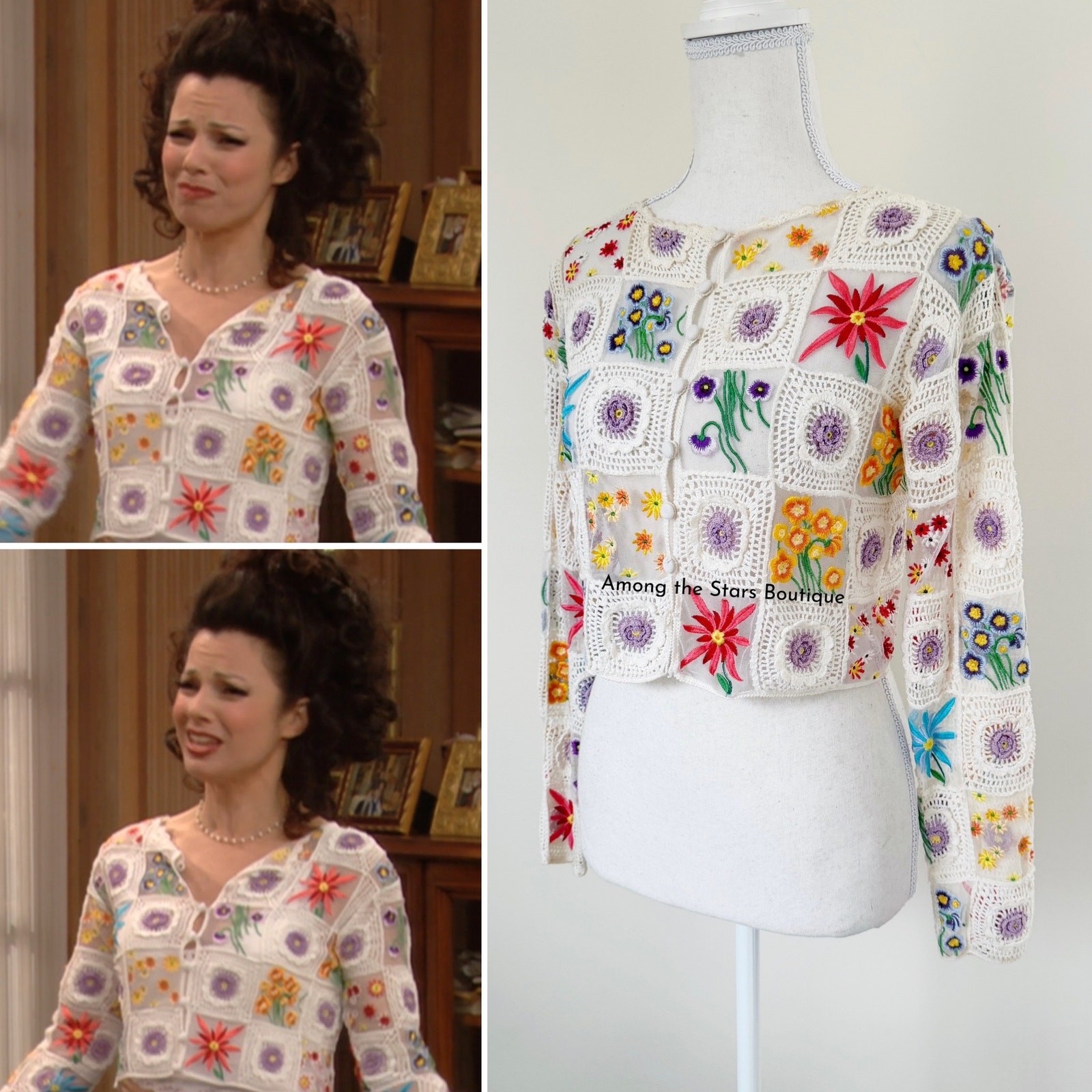 Rare Vintage Moschino Patchwork Cardigan ASO The Nanny + Miranda Sanchez image 5