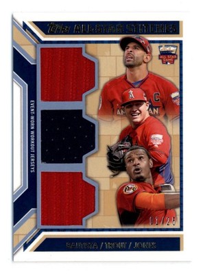 2014 Topps Update All Star Triple Jose Bautista Mike Trout Adam Jones Patch 1/25