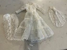 Vtg Barbie Doll Clone Lace Frill White Wedding Dress Clothing Gown