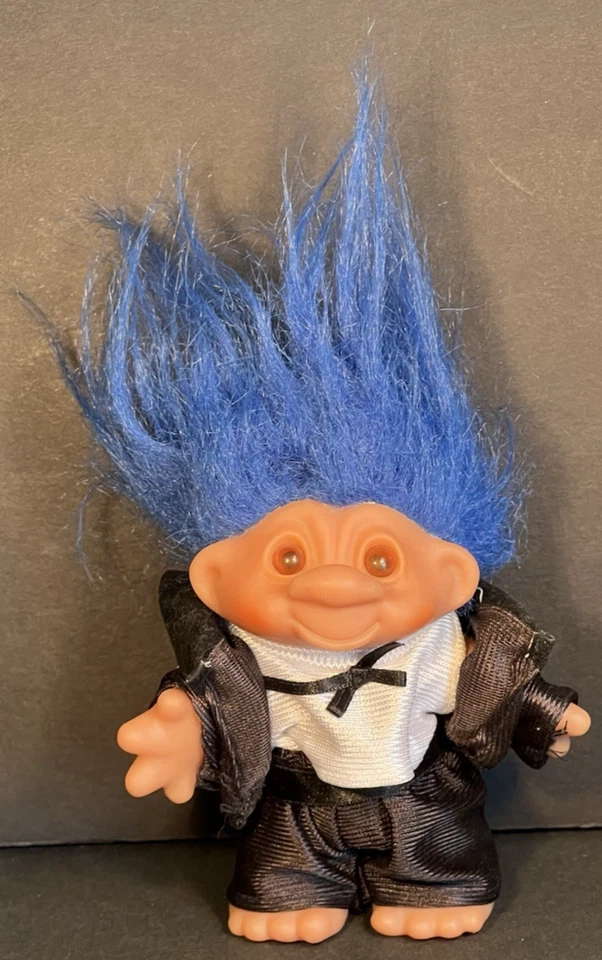 Vintage 1986 Norfin Troll Doll By Dam 5in Red Hair Mermaid & Groom Blue Hair Lot - Image 2 of 4