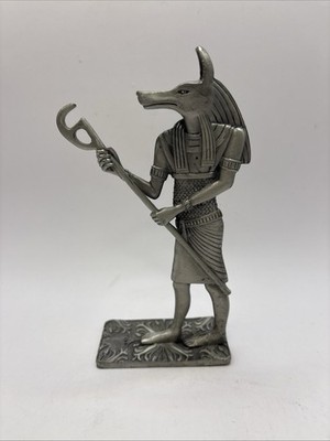 Metal Egyptian Anubis Or Seth statue desktop ornament, 6 1/2 