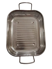 $55 BROIL KING Basket Roaster Stainless Steel Perforated Grill Topper 14x11.5x3"