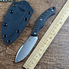 TWOSUN Fixed Hunting Knife M390 Satin Blade with Kydex Sheath Outdoor TS558