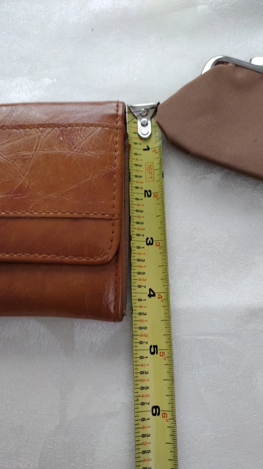 Kenneth Cole Reaction Muñequera Cartera Mujer Marrón Bolso sin asas Cremallera Bolsillo ID Ventana Foto 3 de 4