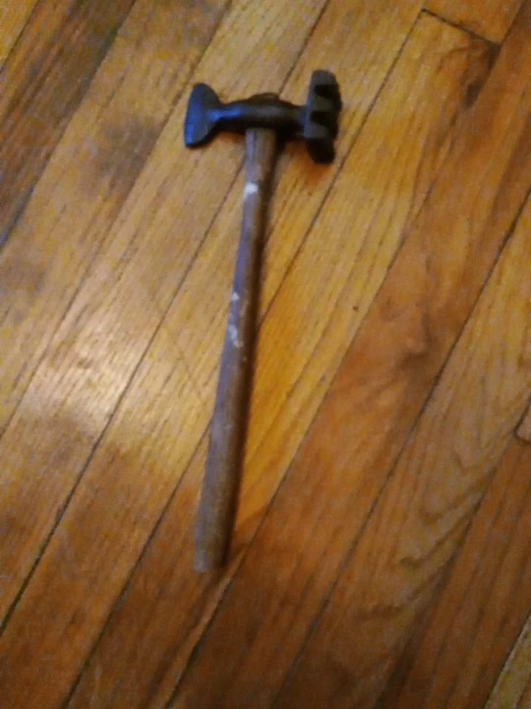 Vintage Meat Tenderizer Hammer with Wooden Handle