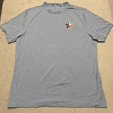 Greyson Golf T Shirt Mens Large Blue Brrr Tech Wolf Logo Nylon Stretch