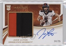 2020 Immaculate Collegiate Premium Rookie Gold 14/25 Jake Luton Patch Auto 0c2