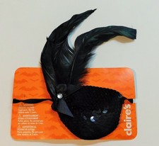 Claire's Sequenced Eye Patch with feather (black) costume