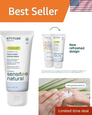 Unscented Oat Enriched Hand Cream   98% Natural, Eco-Friendly for Sensitive Skin