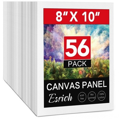 Canvas Boards for Painting 8x10 Inch, 56 Pack Bulk 8x10 Inch Canvases for Pai...