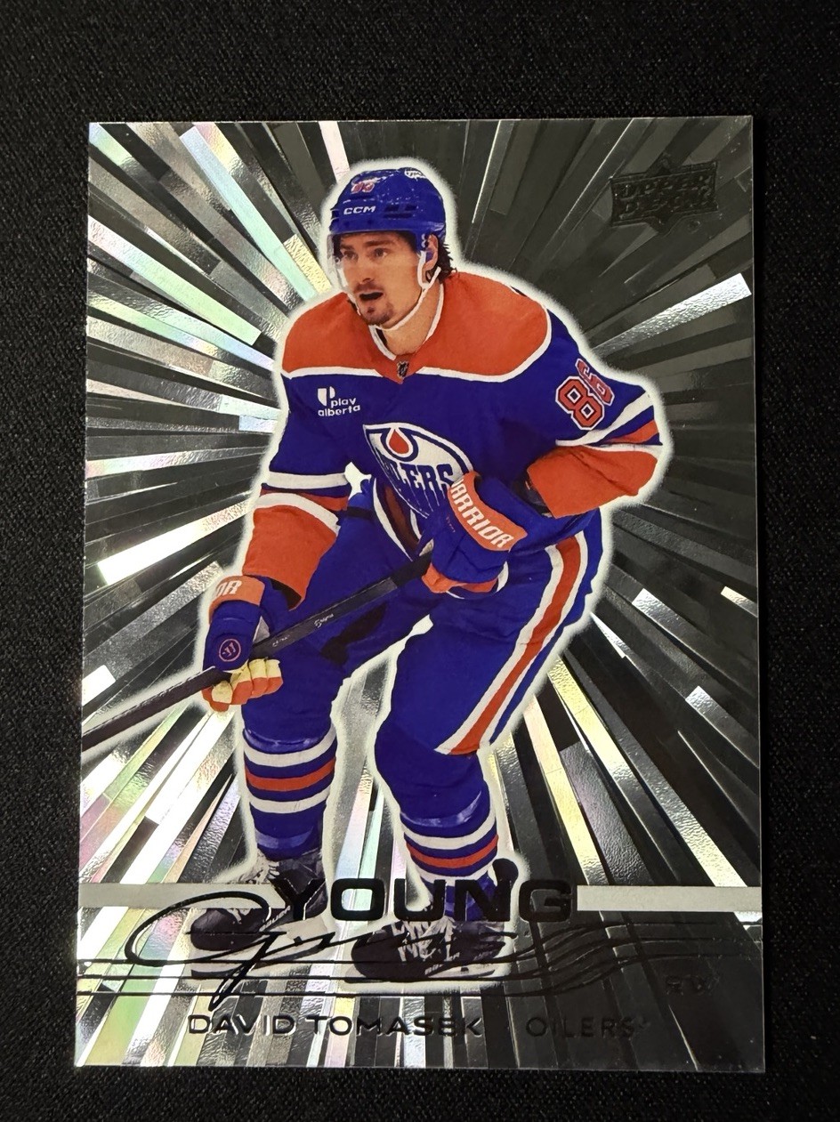 2025-26 Upper Deck Silver Outburst Young Guns David Tomasek Oilers #481