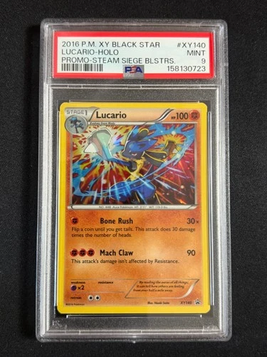 2016 Steam Siege XY Promos #XY140 Lucario PSA 9