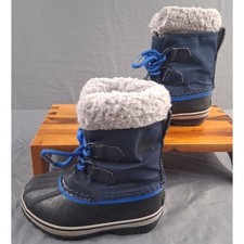 Sorel Kids Waterproof Snow Boots Blue Fur Lined Winter Warm Size 9 Toddler