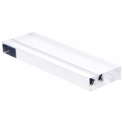 Plymor Clear Acrylic Block with Sign Display Holder Slot, 5'' W x 1.5'' D x .5'' H
