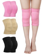 3 Pairs Dance Knee Pads Women Protective Non-Slip Knee Pads for Yoga Cheerlea...