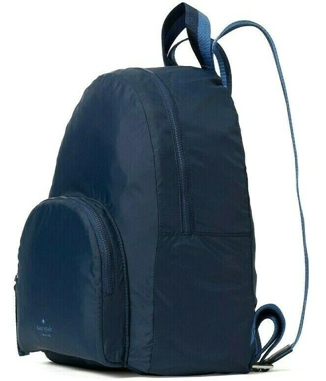 Kate Spade Packable Foldable Backpack Travel Daypack Pouch Navy NWT Kate Spade Kristi Medium Flap Backpack Navy Blue Leather Bag  main image 2