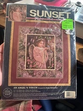 Vintage 1995 Sunset Dimensions Cross Stitch Kit An Angels Touch 13930 NEW SEALED