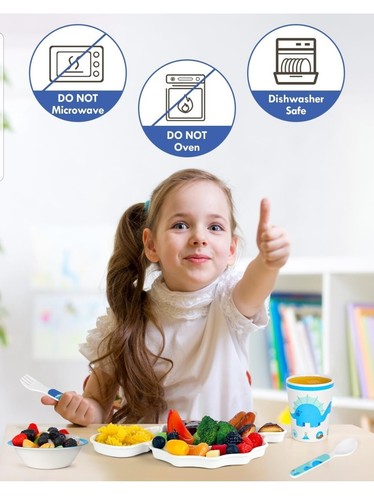 Kinder Dinner Set, Kleinkind Dinner Set Kinderteller und Schüsseln Tasse, Kinderschalen - Bild 5 von 7