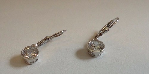 PENDIENTES DE PERNO DE GANCHO COLGANTE DE PLATA ESTERLINA 925 CON DIAMANTES CREADOS EN LABORATORIO DE 3 QUILATES - Imagen 5 de 8
