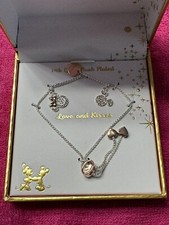 New In Box Disney 14k Gold Plated Love and Kisses Bracelet Mickey Minnie Mouse