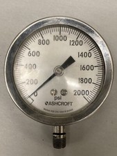 Ashcroft Welded Aisi,316,Tube  Socket USA Gauge 0-2000 PSI 3/8 INCH