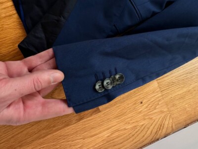 Men's Hugo Boss Guabello Super 120 Virgin Wool Blue Suit Size 36R