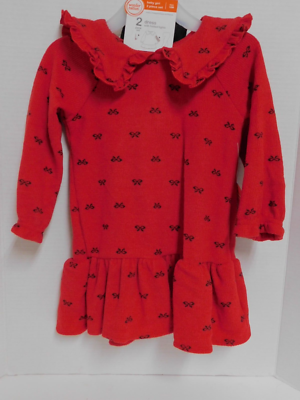 Toddler 18 Month Girls Red Sweater Dress W/ Black Footed Tights | eBay