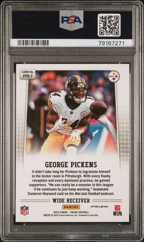 2022 Prizm George Pickens Flashback No Huddle Prizm Rookie RC PFR-7 PSA 10 - Bild 2 von 2