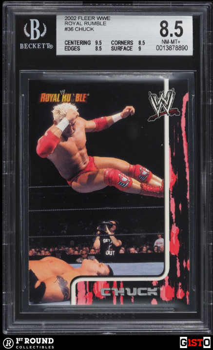 POP 1: Chuck Palumbo RC BGS 8.5: 2002 Fleer WWE Royal Rumble Rookie Gisto #36